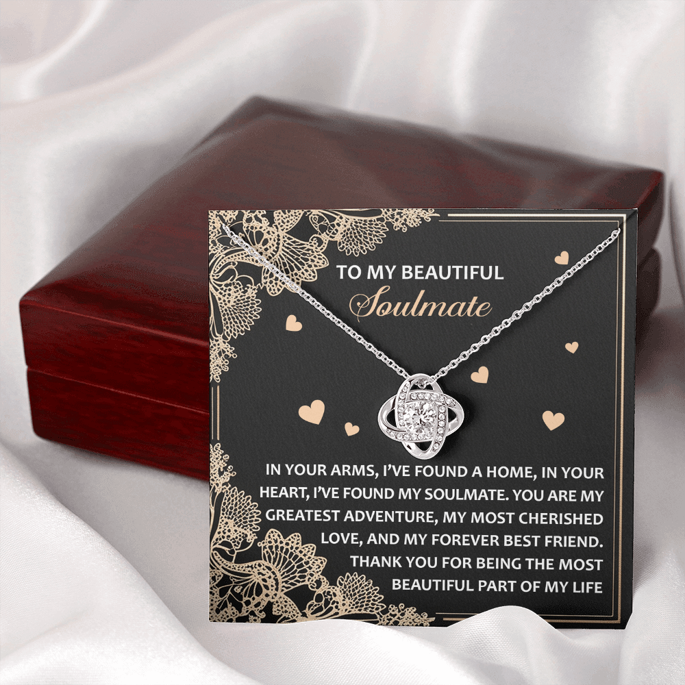 To My Beautiful Soulmate Necklace, Anniversary Gifts For Women Girlfriend, Valentine Gift For Wife, Valentine's Day Necklace For Her