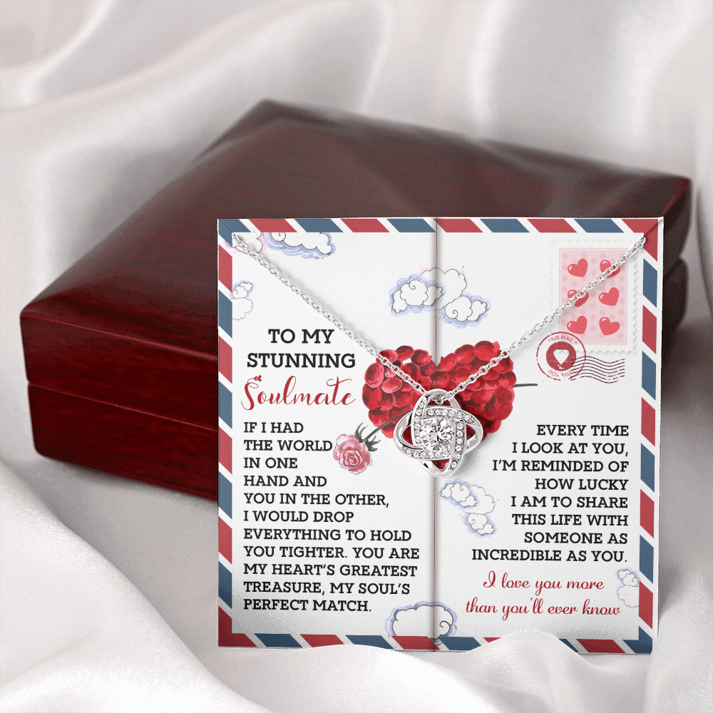 To My Stunning Soulmate Necklace, Gifts For Her Birthday Girlfriend, Necklace For Valentine's Day, Valentine Day For Wife, Love Gifts For Girlfriend