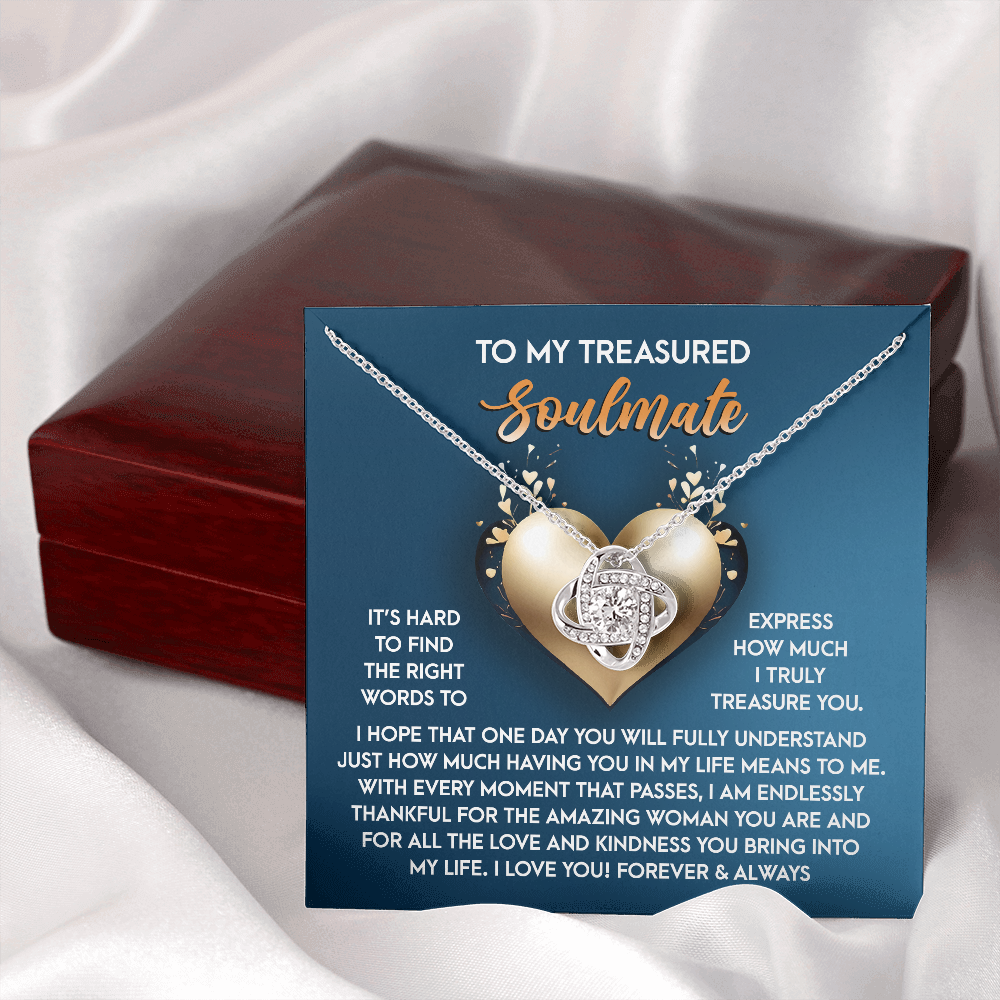 To My Treasured Soulmate Necklace, Valentine Gifts For Women, Valentine Jewelry For Women, Romantic Valentine's Day Gift, Valentine For Her Gift