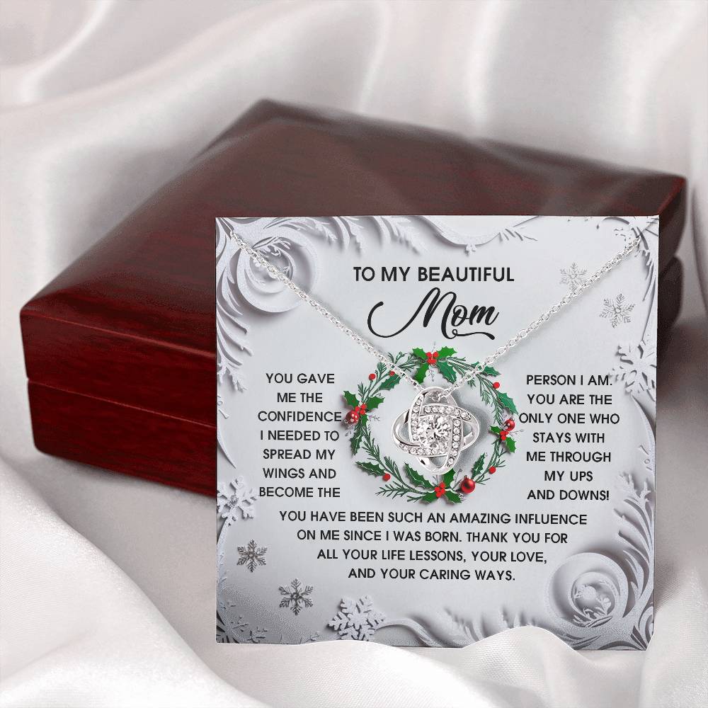 To My Beautiful Mom Necklace, Christmas Gifts For Mom From Son, Mom Gifts For Christmas From Daughter, Jewelry For Mom Christmas