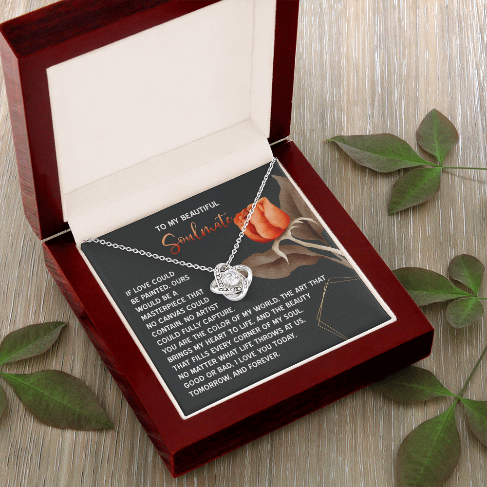 To My Beautiful Soulmate Necklace, Birthdays Gifts For Girlfriend, Valentine's Day Gifts, Romantic Valentine's Day Gift, Gold Necklace For Girlfriend