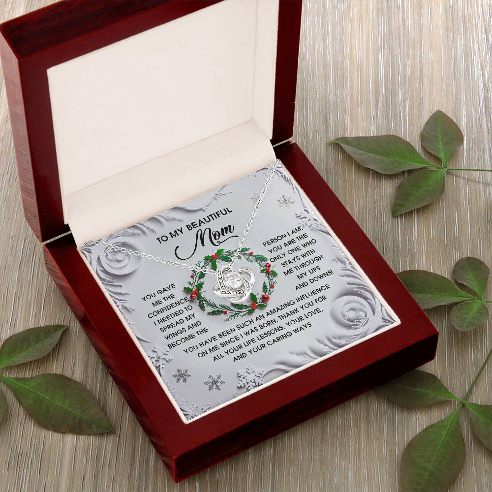 To My Beautiful Mom Necklace, Christmas Gifts For Mom From Son, Mom Gifts For Christmas From Daughter, Jewelry For Mom Christmas