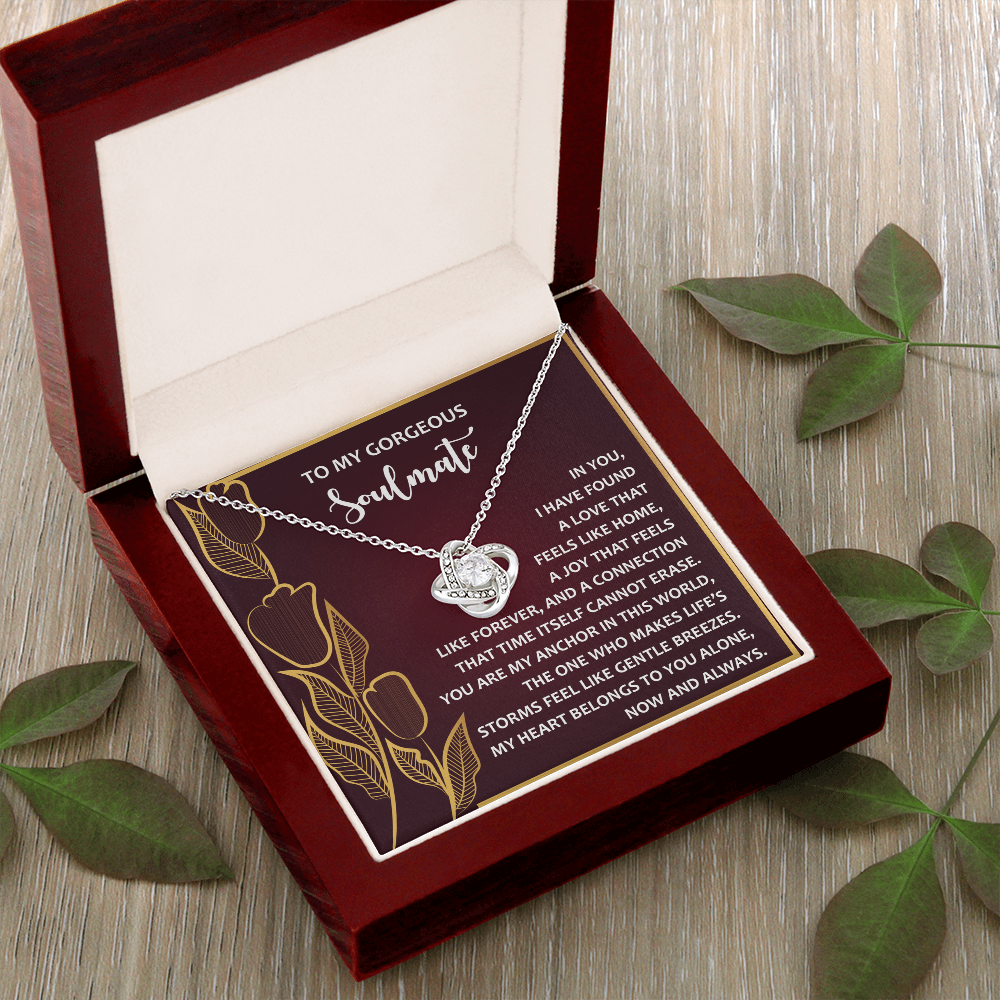 To My Gorgeous Soulmate Necklace, Sterling Silver Necklace For Girlfriend, Valentine Gift For Wife From Husband, Necklace For Girlfriend Gold