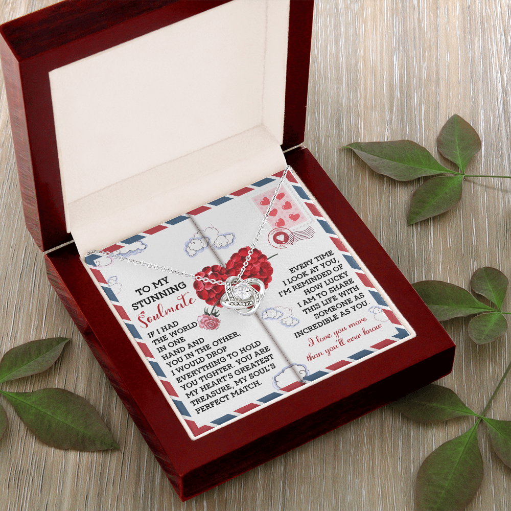 To My Stunning Soulmate Necklace, Gifts For Her Birthday Girlfriend, Necklace For Valentine's Day, Valentine Day For Wife, Love Gifts For Girlfriend