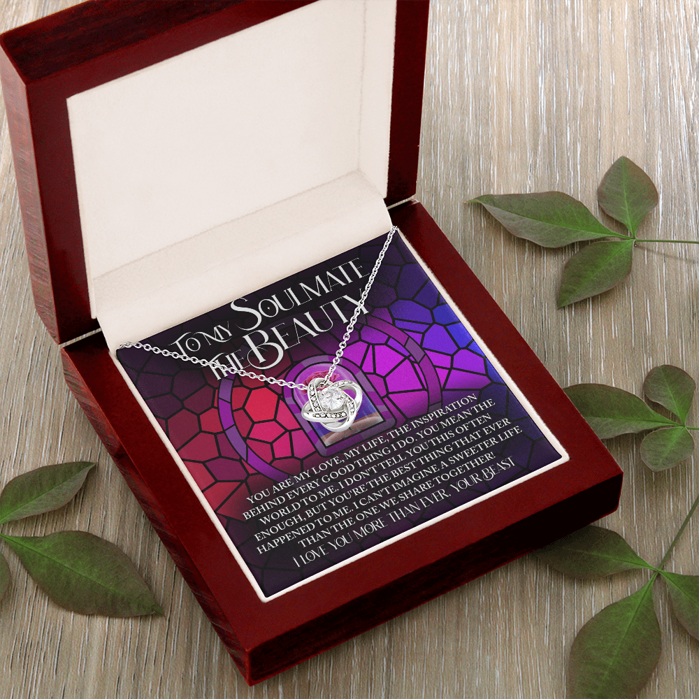 To My Soulmate The Beauty Necklace, Valentine's For Her, Valentine Necklaces For Women, Valentine Day For Wife, Unique Valentine Gifts For Her