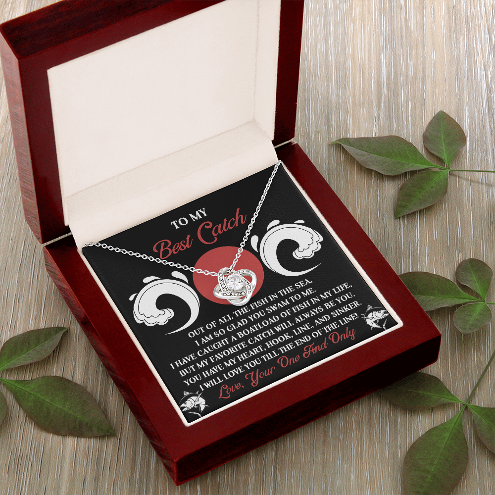 To My Best Catch Necklace, Best Valentine Gifts For Wife, Valentine Gifts For Husbands From Wife, Necklace For Valentine's Day, Valentine's Day Gifts