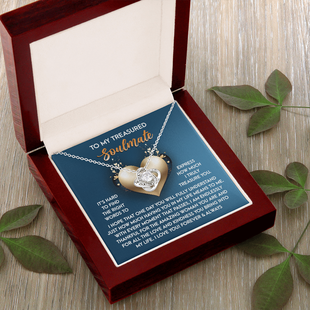 To My Treasured Soulmate Necklace, Valentine Gifts For Women, Valentine Jewelry For Women, Romantic Valentine's Day Gift, Valentine For Her Gift