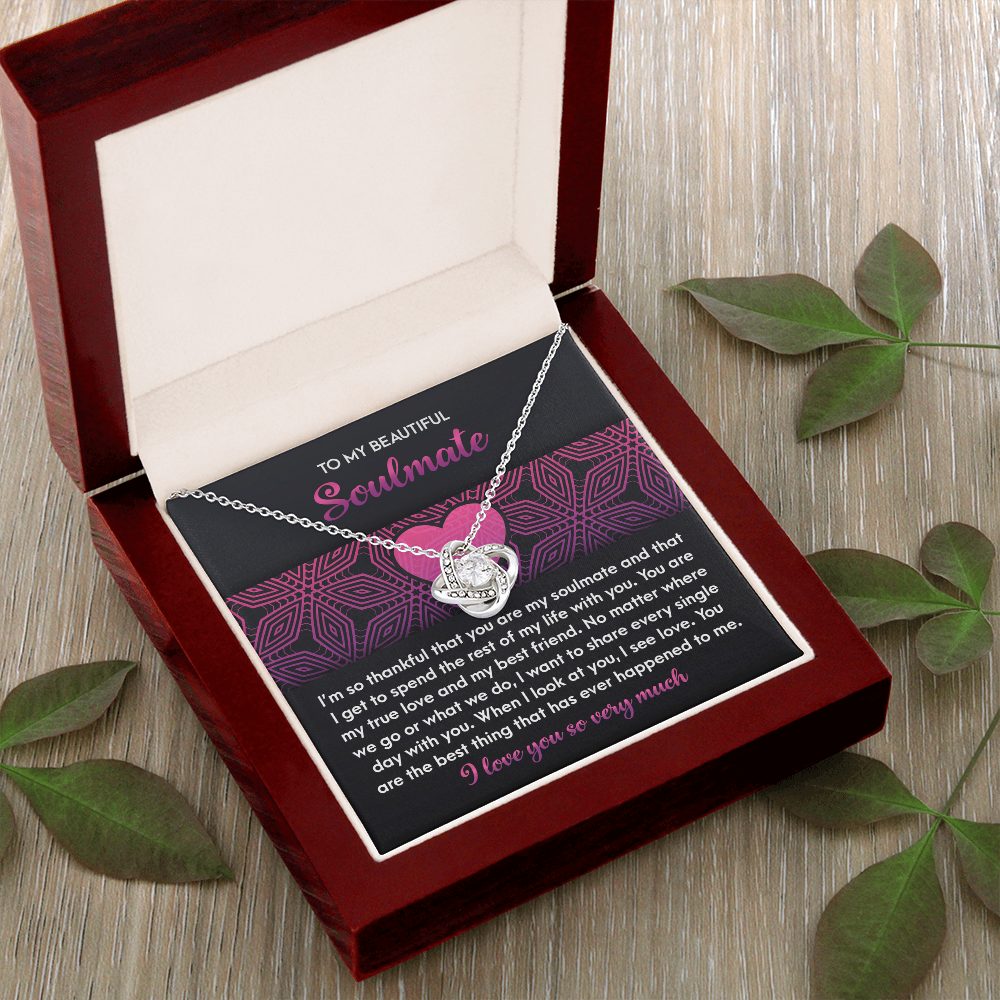 To My Beautiful Soulmate Necklace, Valentine Jewelry For Women, Valentine Gift For My Wife, Unique Valentine Gifts For Her, Valentine For Her Gift