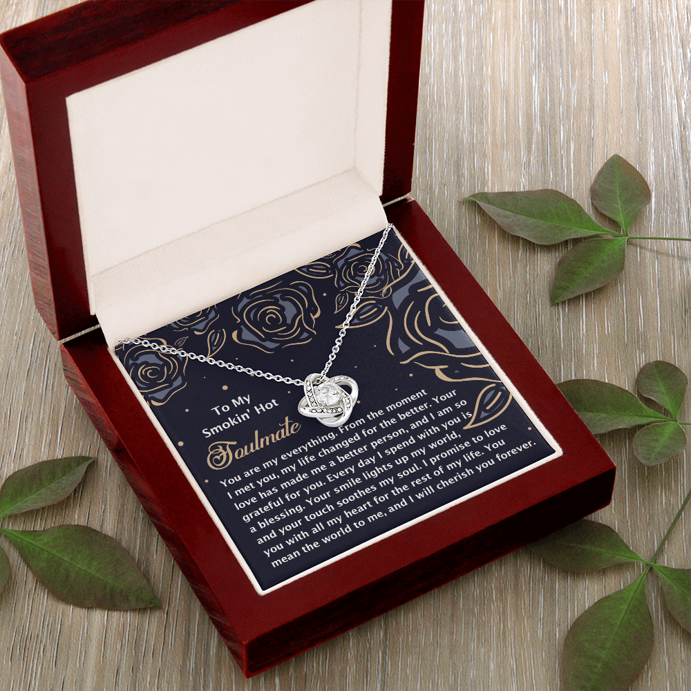 To My Smokin' Hot Soulmate Necklace, Valentine's Necklace For Her, Valentine Gifts For Husbands From Wife, Valentine's Gift For Wife