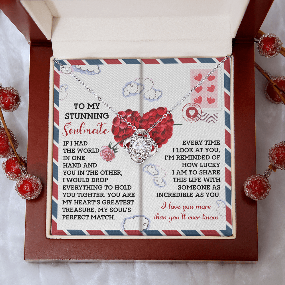 To My Stunning Soulmate Necklace, Gifts For Her Birthday Girlfriend, Necklace For Valentine's Day, Valentine Day For Wife, Love Gifts For Girlfriend