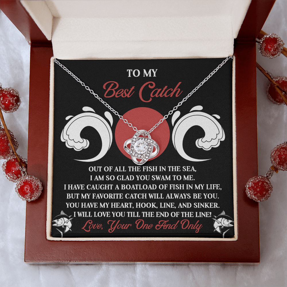 To My Best Catch Necklace, Best Valentine Gifts For Wife, Valentine Gifts For Husbands From Wife, Necklace For Valentine's Day, Valentine's Day Gifts
