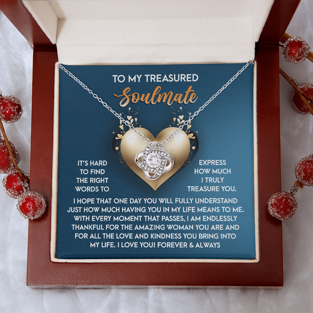 To My Treasured Soulmate Necklace, Valentine Gifts For Women, Valentine Jewelry For Women, Romantic Valentine's Day Gift, Valentine For Her Gift
