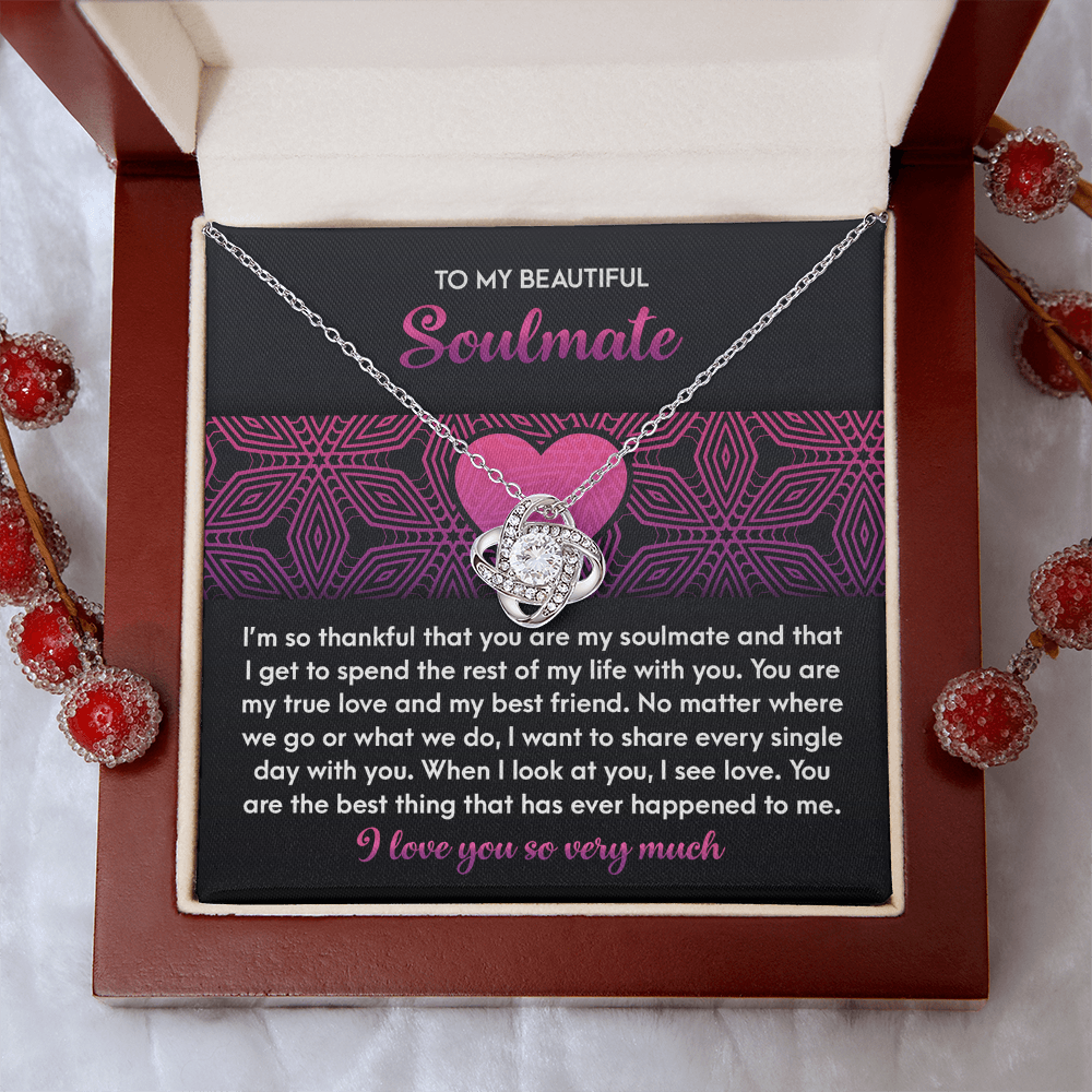 To My Beautiful Soulmate Necklace, Valentine Jewelry For Women, Valentine Gift For My Wife, Unique Valentine Gifts For Her, Valentine For Her Gift