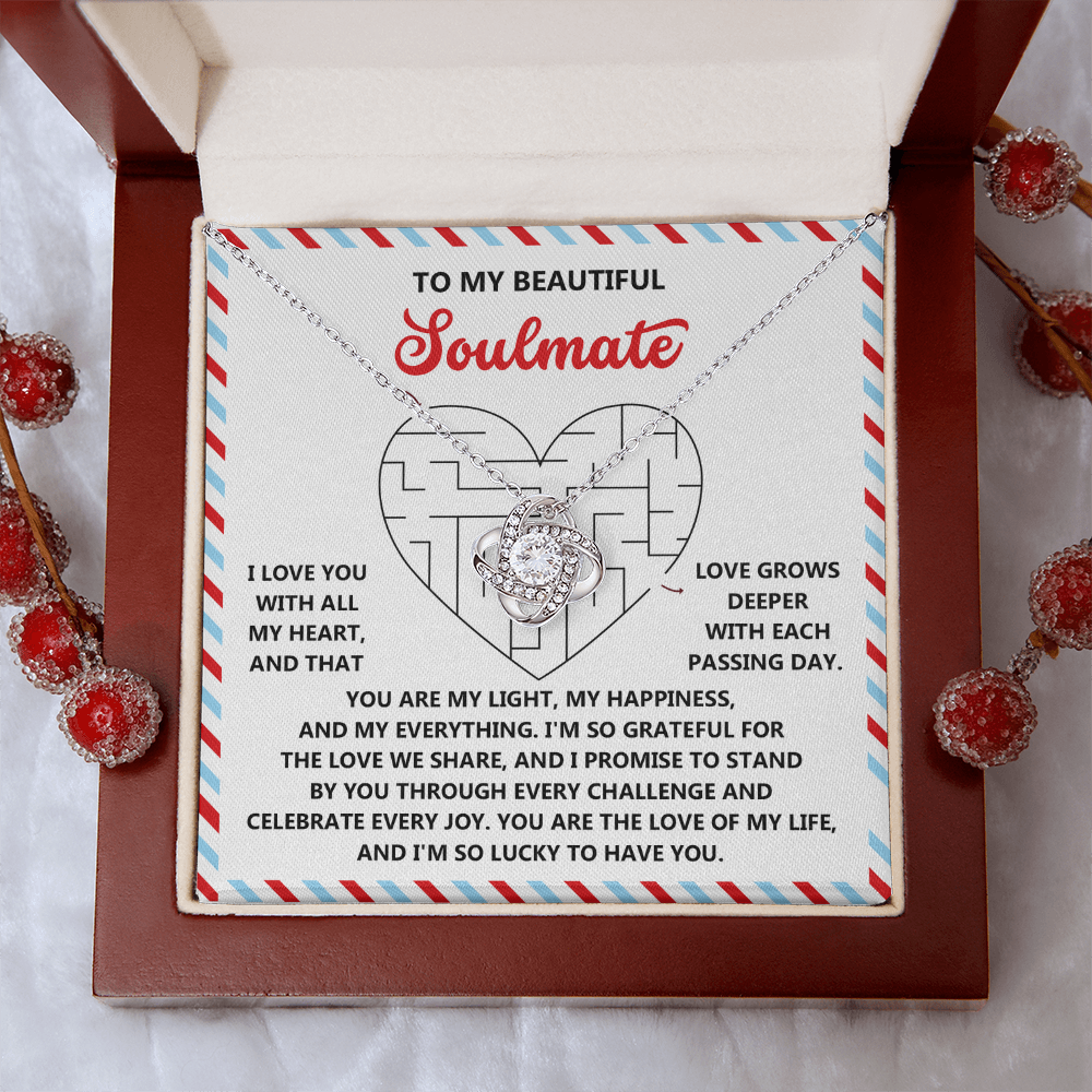 To My Beautiful Soulmate Necklace, Valentine Gift For Wife From Husband, Valentine Day For Wife, Valentine Presents For Women, Valentine's For Her