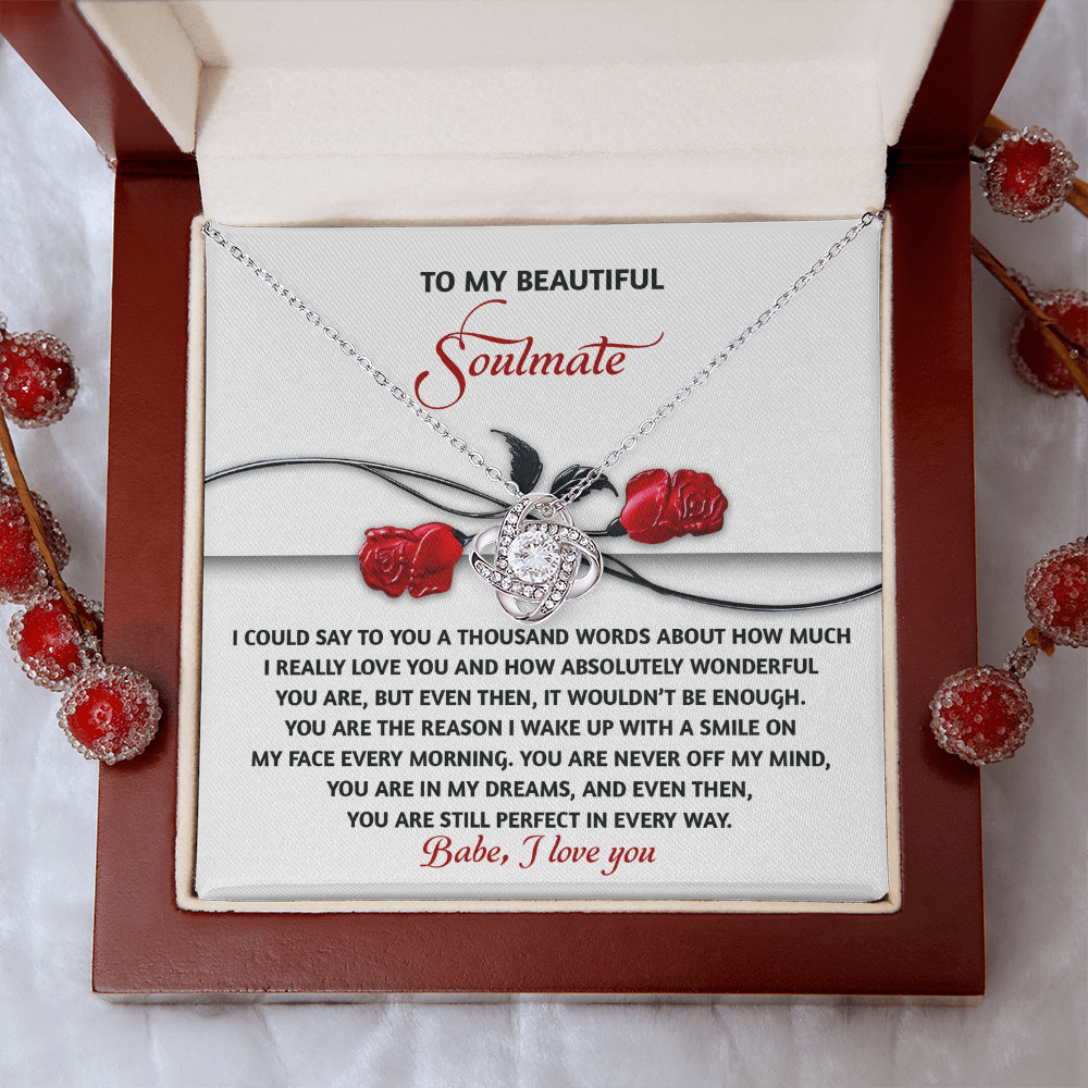 To My Beautiful Soulmate Necklace, Girlfriend Birthday Gifts For Women, Valentine Jewelry For Women, Best Girlfriend Gifts For Women