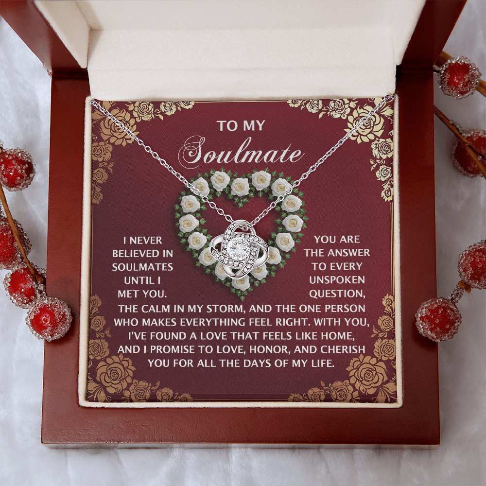 To My Soulmate Necklace, Valentine Gift For My Wife, Valentine Gifts For Her Romantic, Valentine Gifts For Husbands From Wife, Valentine For Her Gift