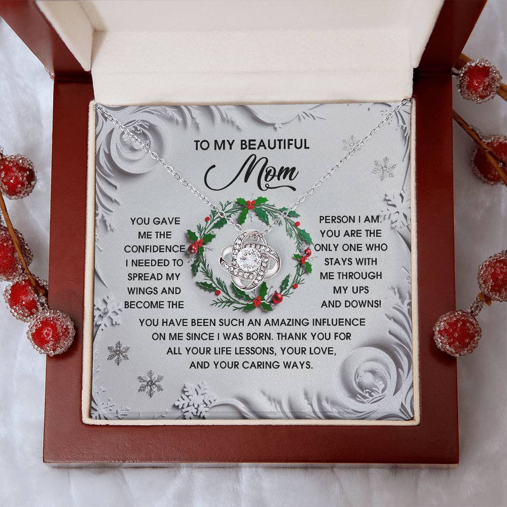To My Beautiful Mom Necklace, Christmas Gifts For Mom From Son, Mom Gifts For Christmas From Daughter, Jewelry For Mom Christmas