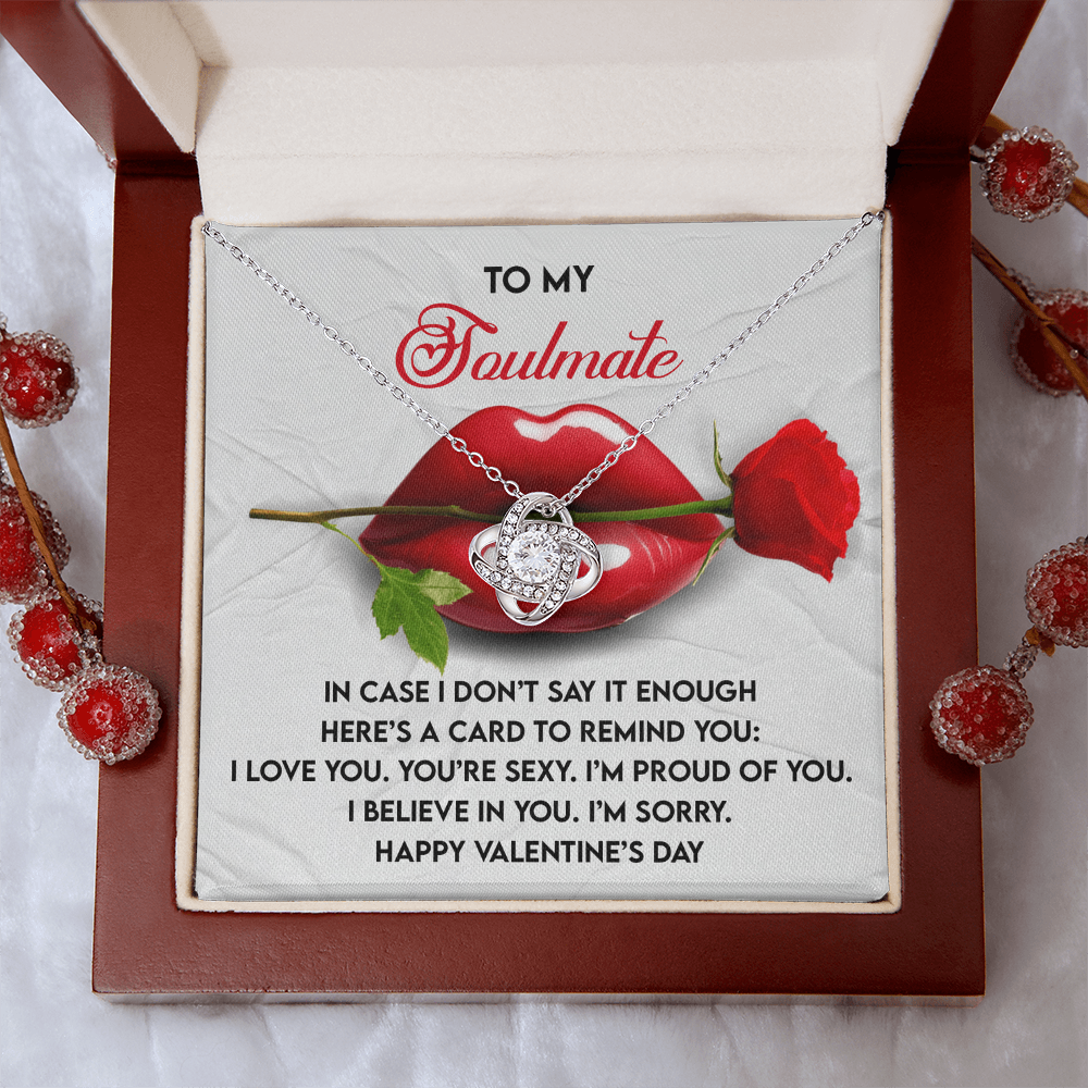 To My Soulmate Necklace, Valentine's For Her, Valentine's Day Gift, Valentine's Day Gift Wife, Valentine Jewelry For Women