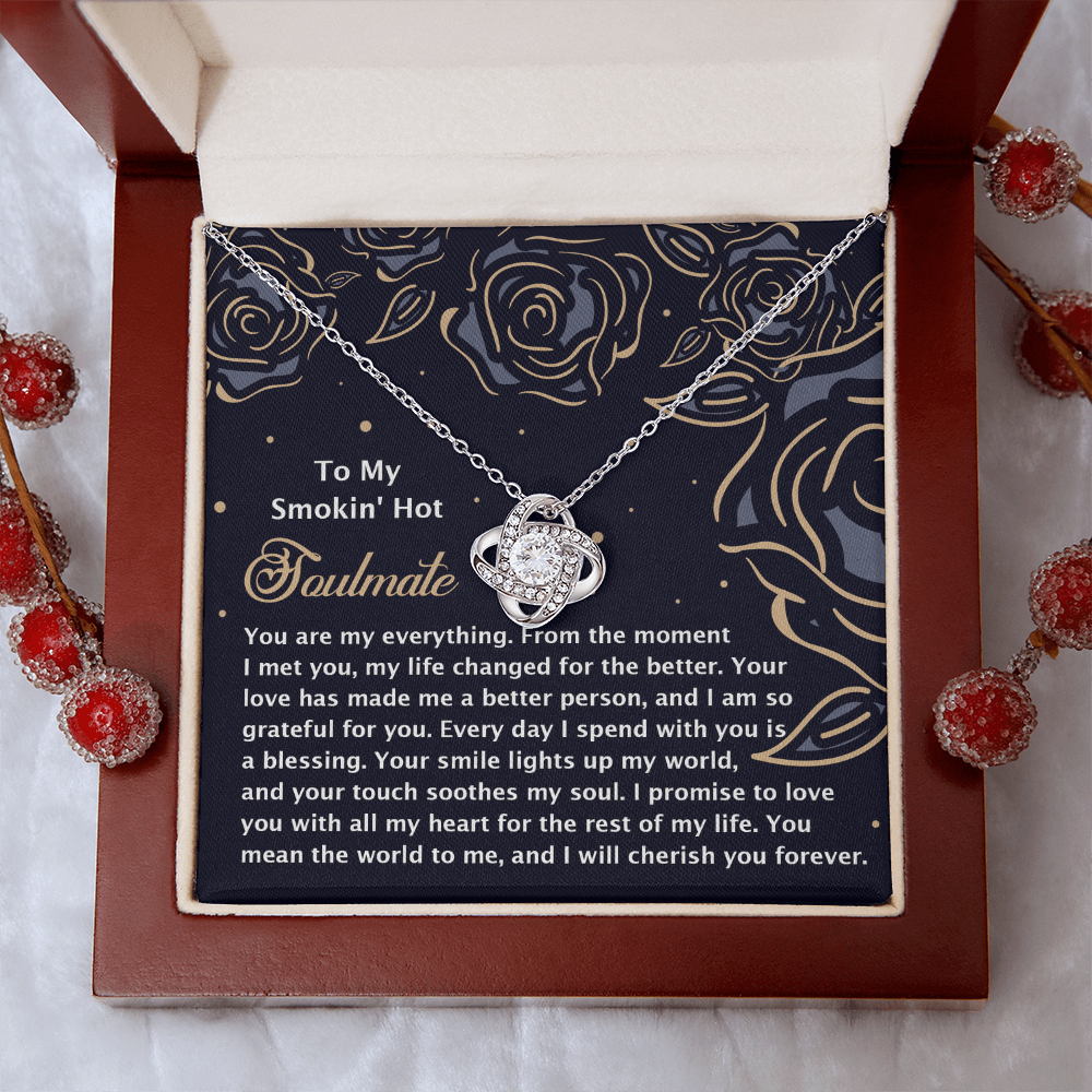 To My Smokin' Hot Soulmate Necklace, Valentine's Necklace For Her, Valentine Gifts For Husbands From Wife, Valentine's Gift For Wife