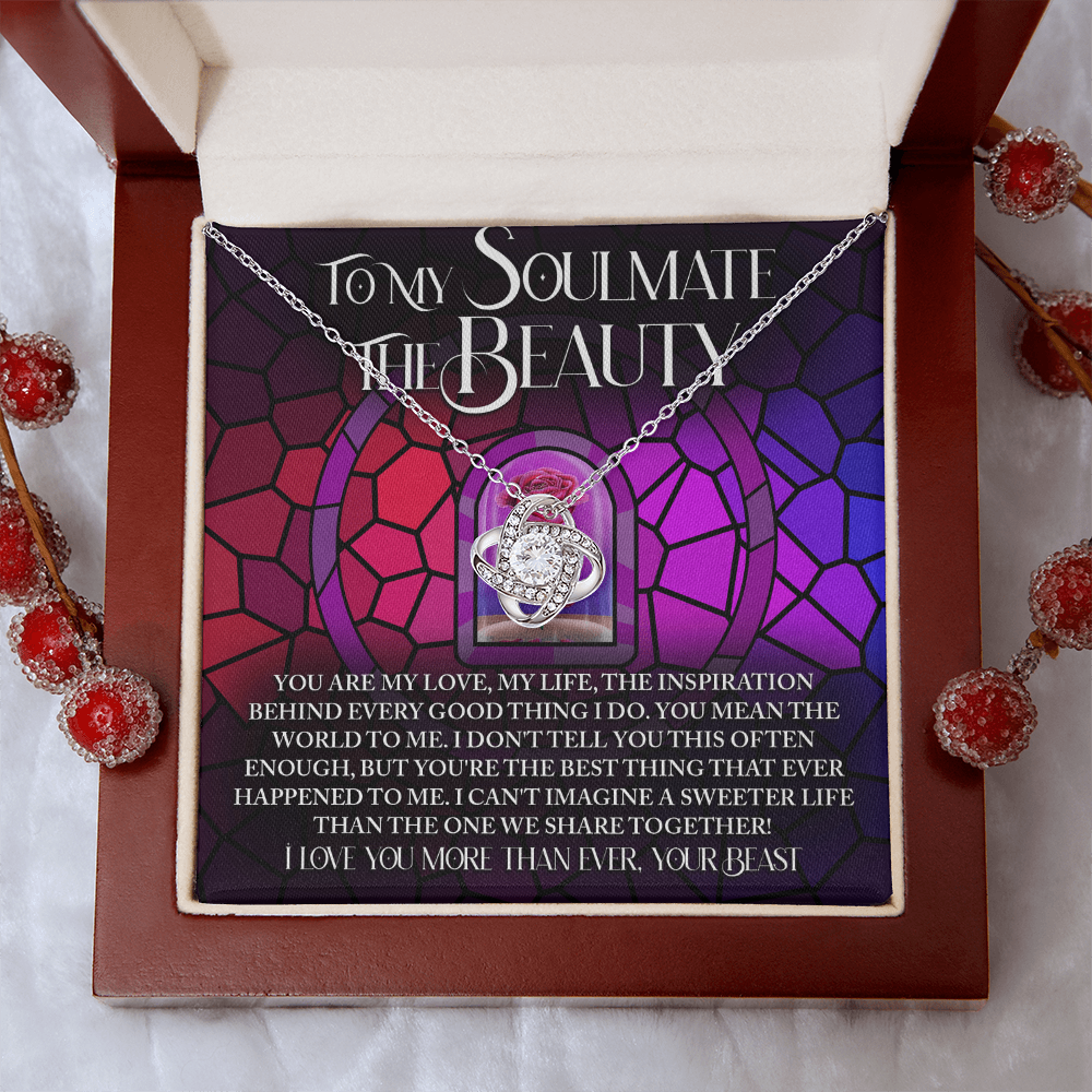 To My Soulmate The Beauty Necklace, Valentine's For Her, Valentine Necklaces For Women, Valentine Day For Wife, Unique Valentine Gifts For Her