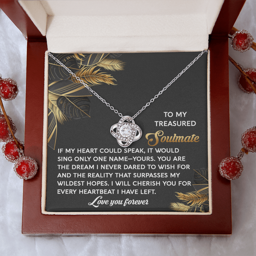 To My Treasured Soulmate Necklace, Girlfriend And Boyfriend Necklaces, Soulmate Gifts For Her, Valentine's Gift For Wife, Best Gifts For Girlfriend
