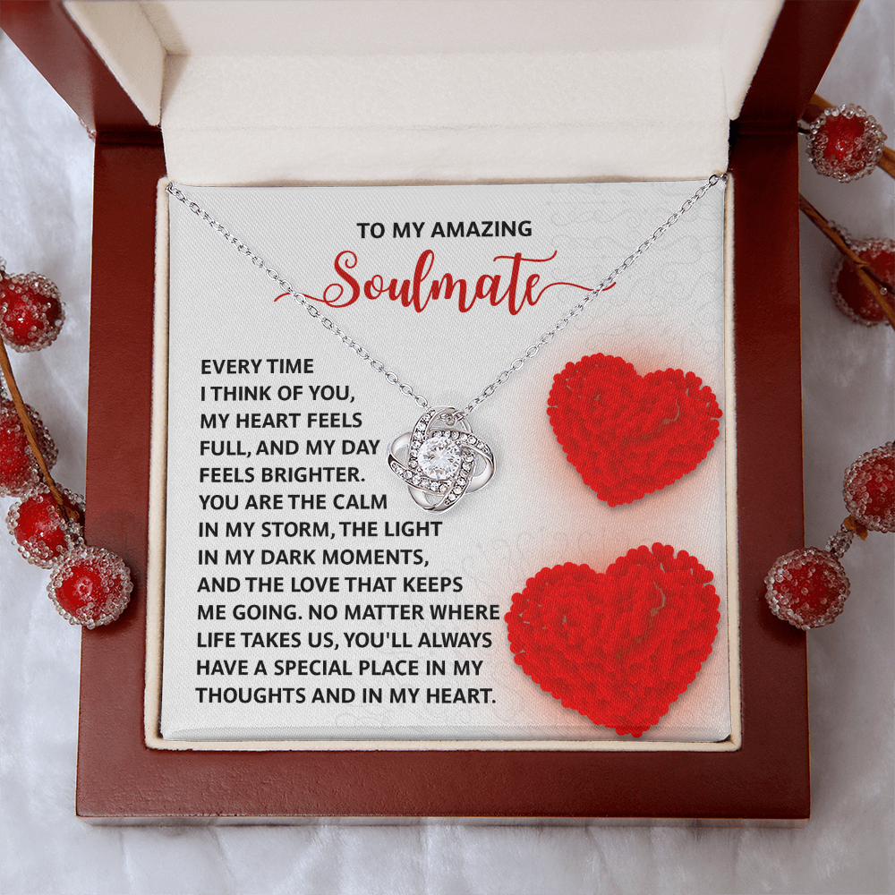 To My Amazing Soulmate Necklace, Gift Necklace For Girlfriend, San Valentine Gift For Her, Valentine Birthday Gifts, Jewelry Gifts For Girlfriend