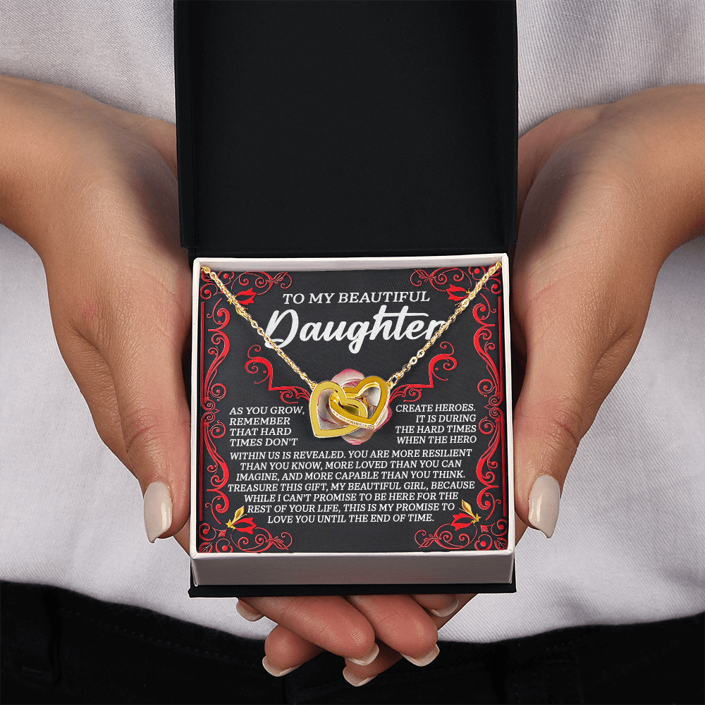 To My Beautiful Daughter Necklace, Jewelry For Daughter From Mom, Gift For Adult Daughter, Gift For My Daughter