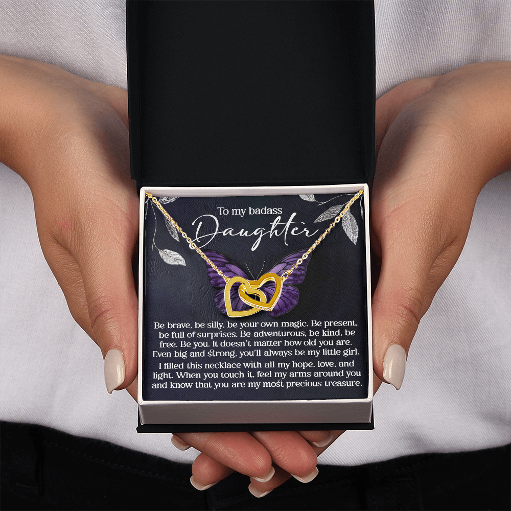 To My Badass Daughter Necklace, Necklace For My Daughter, Mom And Daughter Gifts, Necklaces For Daughter From Dad