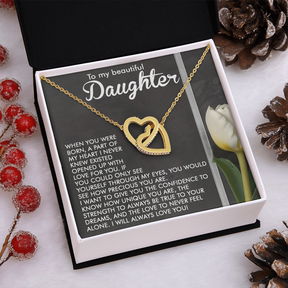 To My Beautiful Daughter Necklace, Valentines Day Gifts For Daughter Adult From Dad, Badass Necklace For Women, To My Bonus Mom Necklace