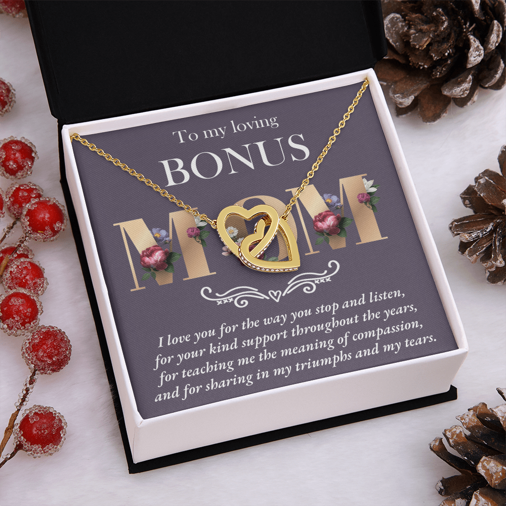 To My Loving Bonus Mom Necklace, Necklace For Mom And Daughters, To Mom From Son Necklace, Young Mom Gift Ideas