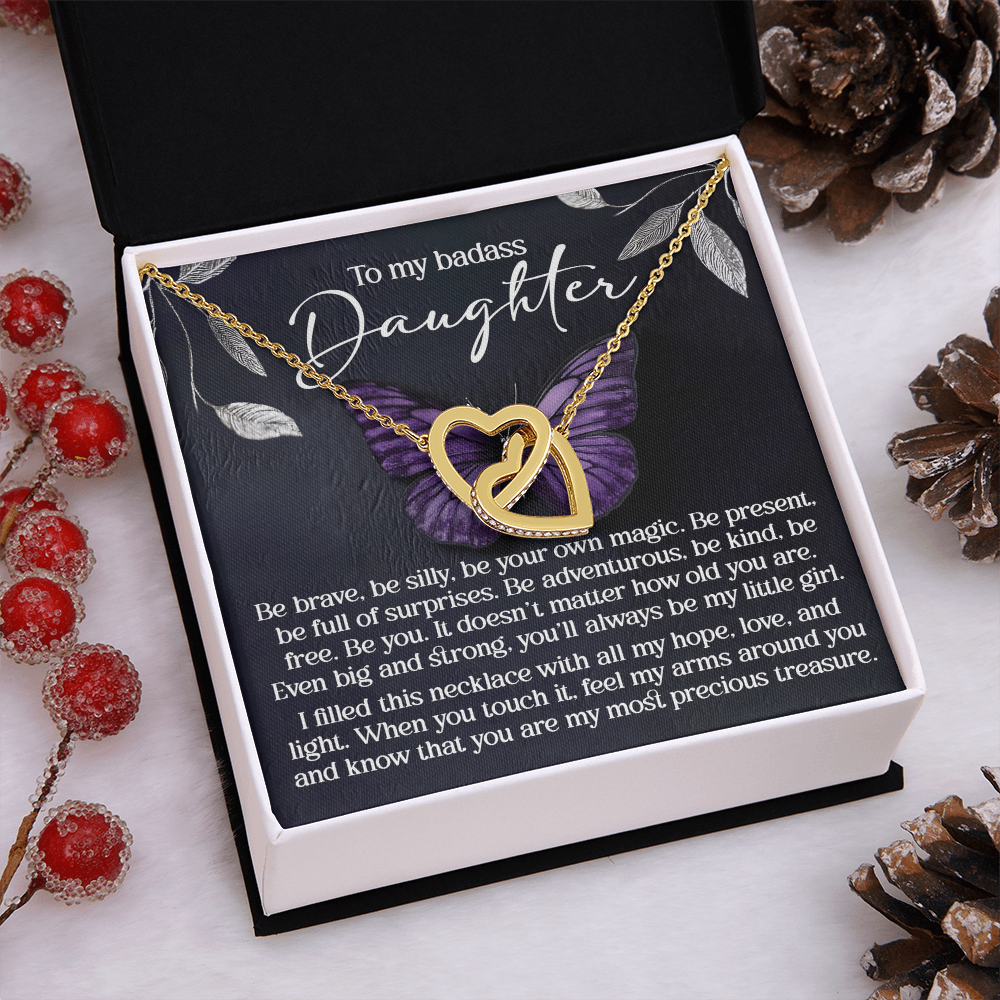 To My Badass Daughter Necklace, Necklace For My Daughter, Mom And Daughter Gifts, Necklaces For Daughter From Dad