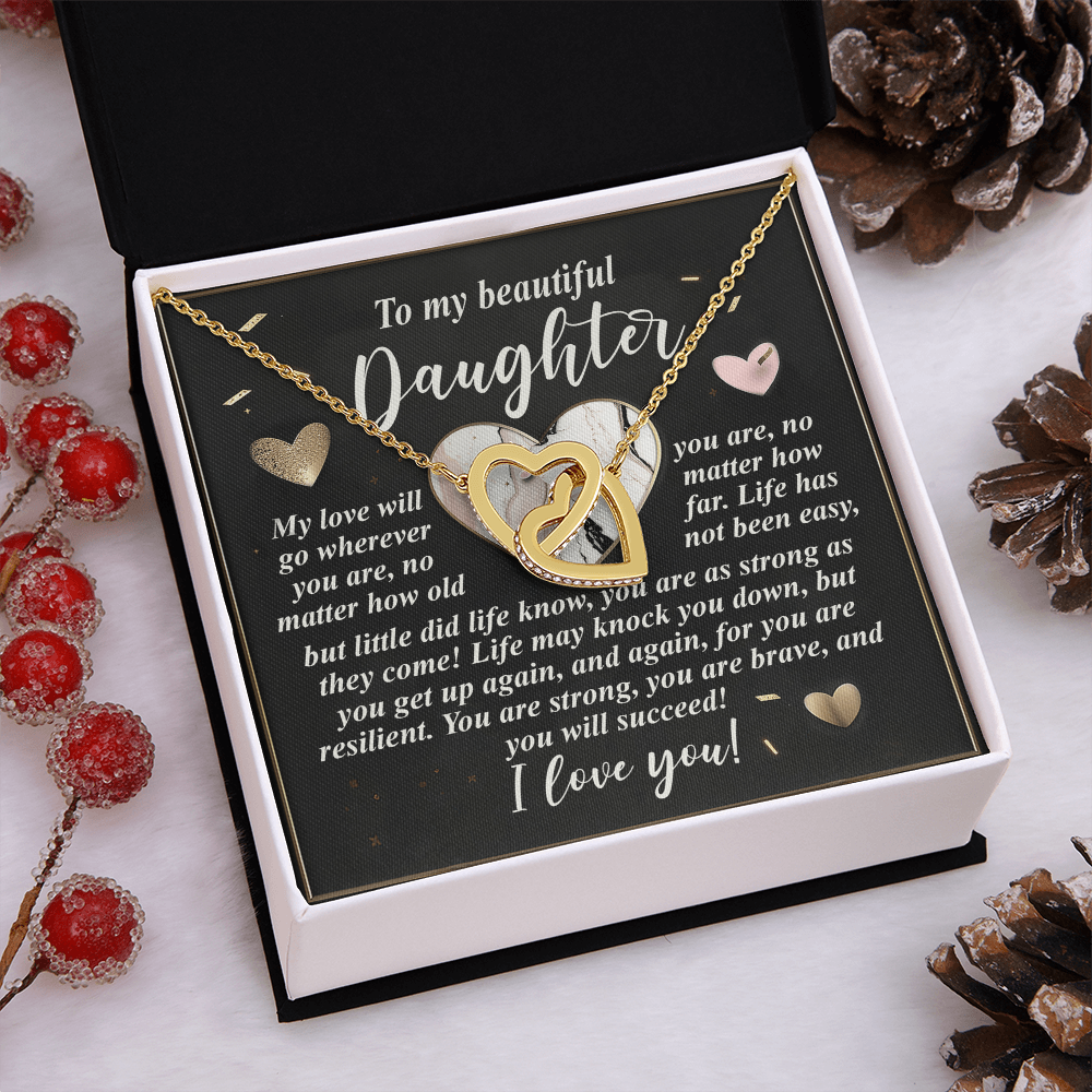 To My Beautiful Daughter Necklace, Bonus Daughter Gifts Unique, Birthday Gift For Adult Daughter, Christmas Gifts For Adult Daughter