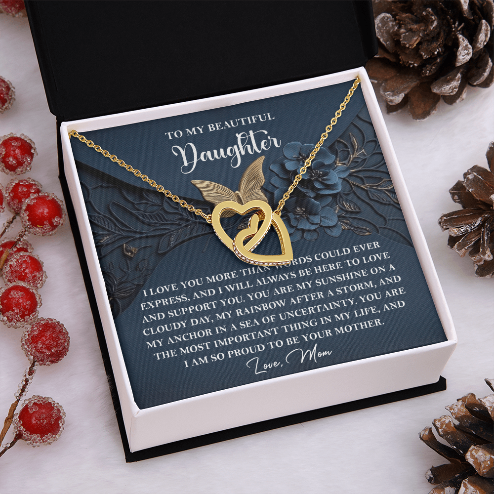 To My Beautiful Daughter Necklace, Daughter Necklaces From Mom, Birthday Gifts For Daughter Adult, To My Daughter Necklace From Mom