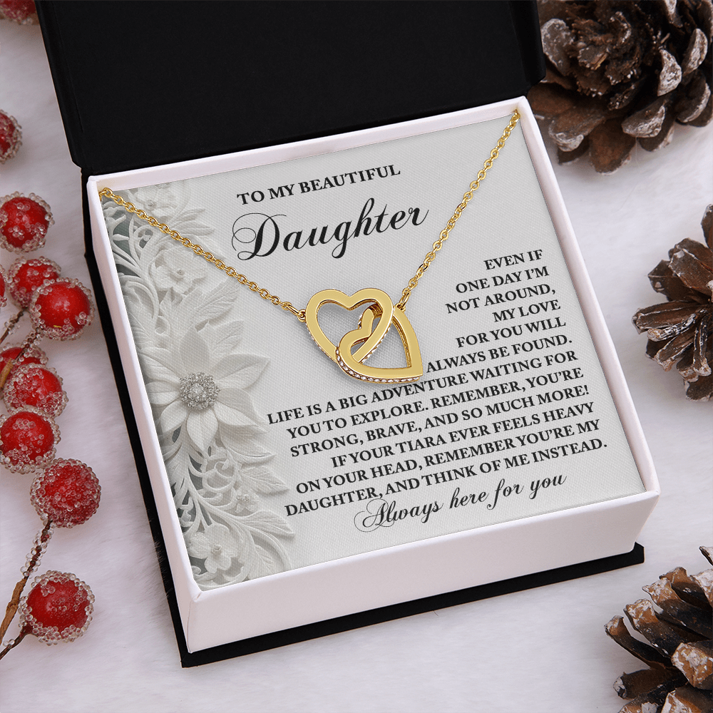 To My Beautiful Daughter Necklace, Daughter Jewelry From Mom, Daughter Necklace From Dad, Daughter Birthday Card From Mom