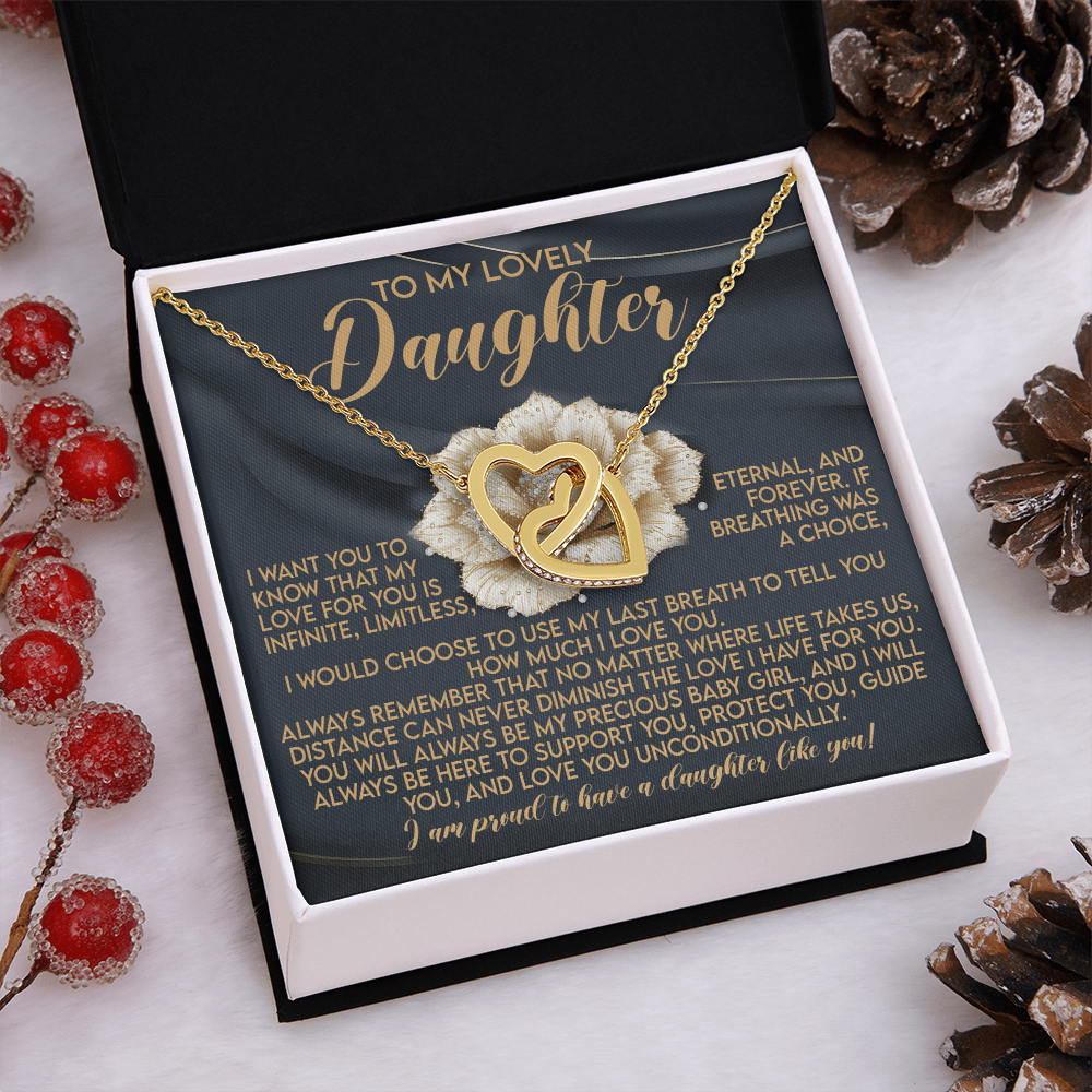 To My Lovely Daughter Necklace, Love Is All We Need Necklace, Dad And Daughter Necklaces, Proud Of Daughter Gifts From Mom