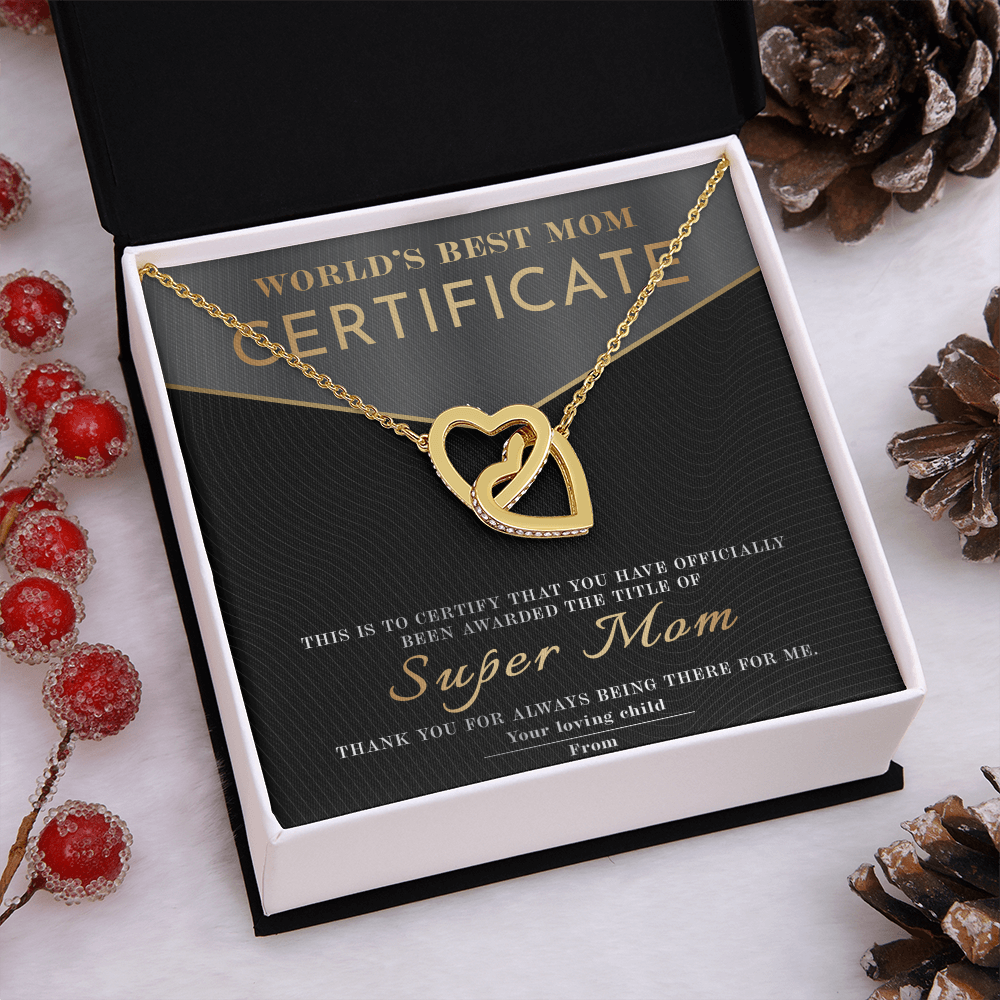 World's Best Mom Certificate Necklace, Gift My Mom Christma, Mom And Daughter Necklace, Mothers Necklace Gifts For Mom From Daughter