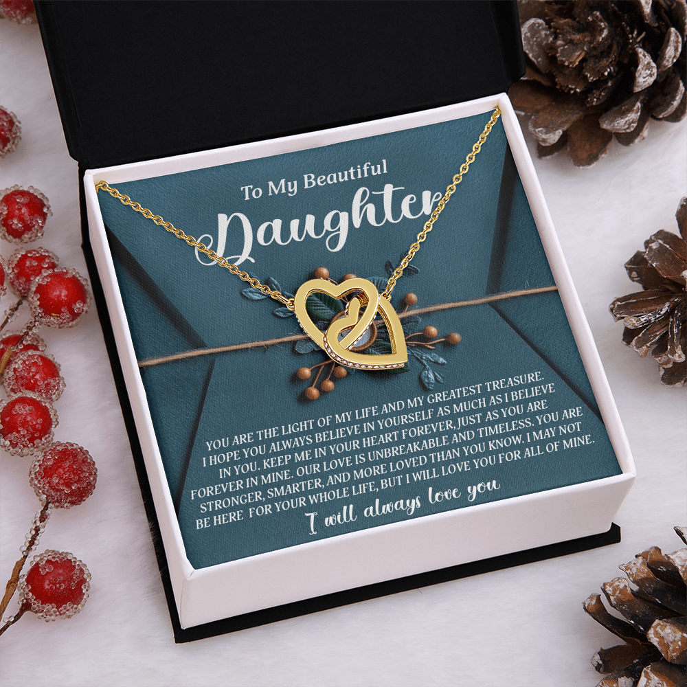 To My Beautiful Daughter Necklace, To My Daughter Necklace From Mom, Mother Day Gifts For Daughters Adult, To My Daughter Necklace From Dad