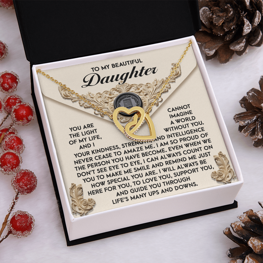 To My Beautiful Daughter Necklace, To My Daughter Necklace From Mom, Mother Daughter Gifts From Mom, Dad And Daughter Necklaces