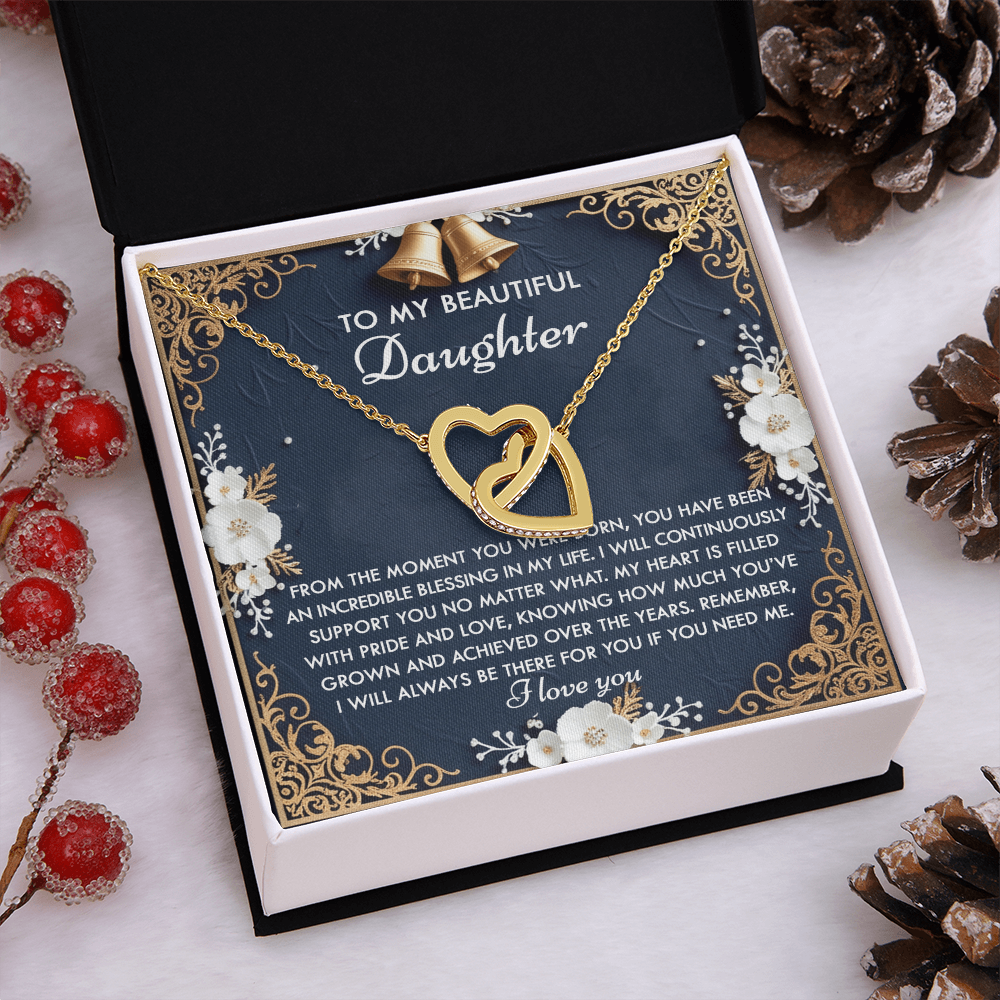To My Beautiful Daughter Necklace, Jewelry For Daughter From Dad, Birthday Gifts For Adult Daughter, Daughter Necklace From Daddy