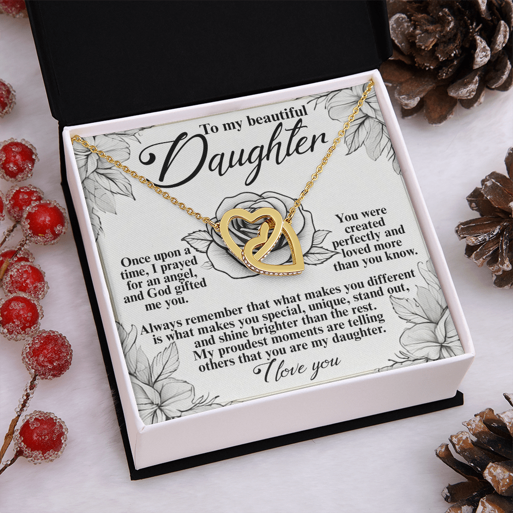 To My Beautiful Daughter Necklace, Mommy And Daughter Necklace, Cute Gifts For Dad From Daughter, Daddy And Daughter Gifts