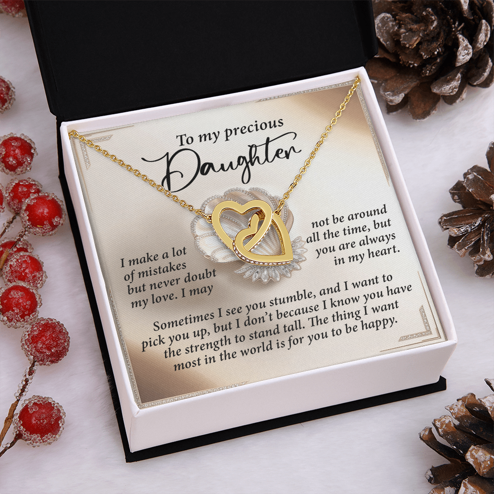 To My Precious Daughter Necklace, To My Daughter From Dad, Mother And Daughter Jewelry, To My Daughter From Mom