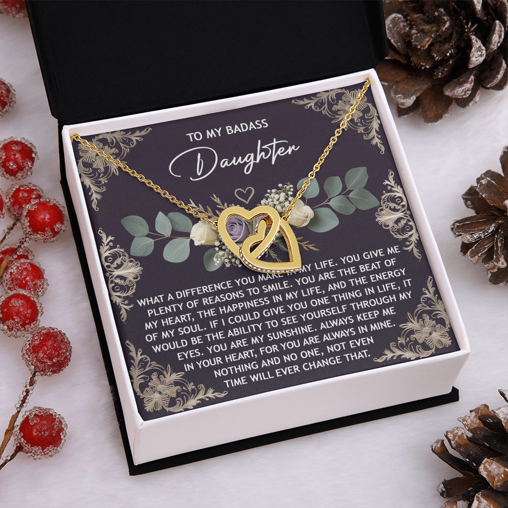 To My Badass Daughter Necklace, Necklaces For Daughter From Dad, Mom To Daughter Gifts Unique Gifts, For My Daughter Necklace