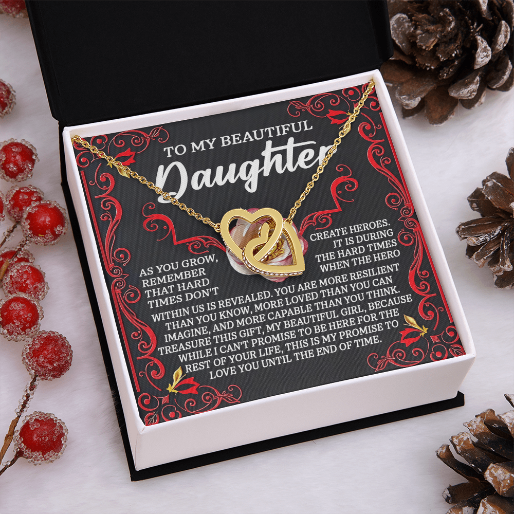 To My Beautiful Daughter Necklace, Jewelry For Daughter From Mom, Gift For Adult Daughter, Gift For My Daughter