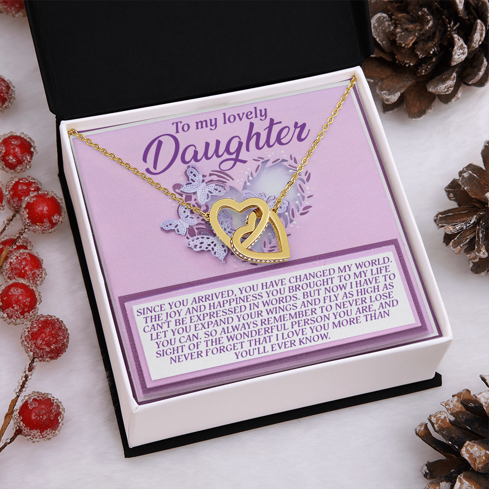 To My Lovely Daughter Necklace, Adult Daughter Valentines Gifts, Necklace From Dad To Daughter, Father And Daughter Necklace