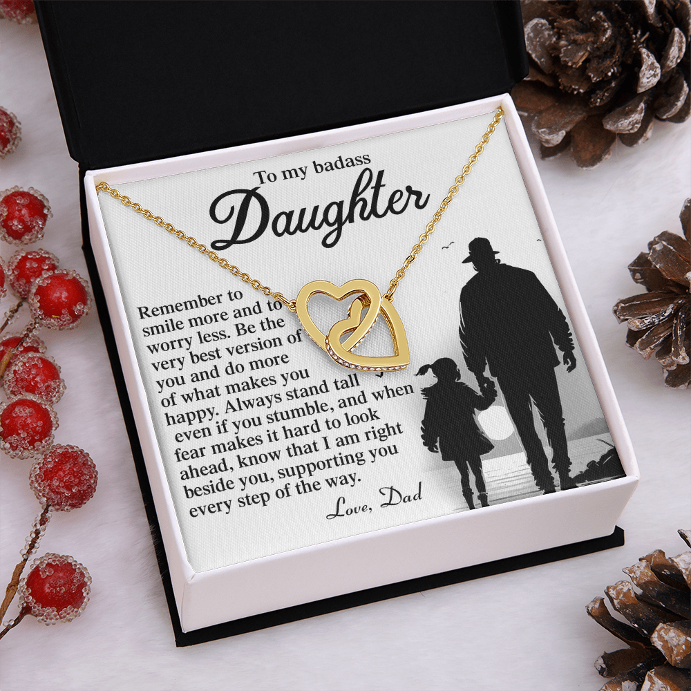 To My Badass Daughter Necklace, To My Badass Daughter Necklace, To My Badass Daughter Crown Necklace, To My Daughter From Dad