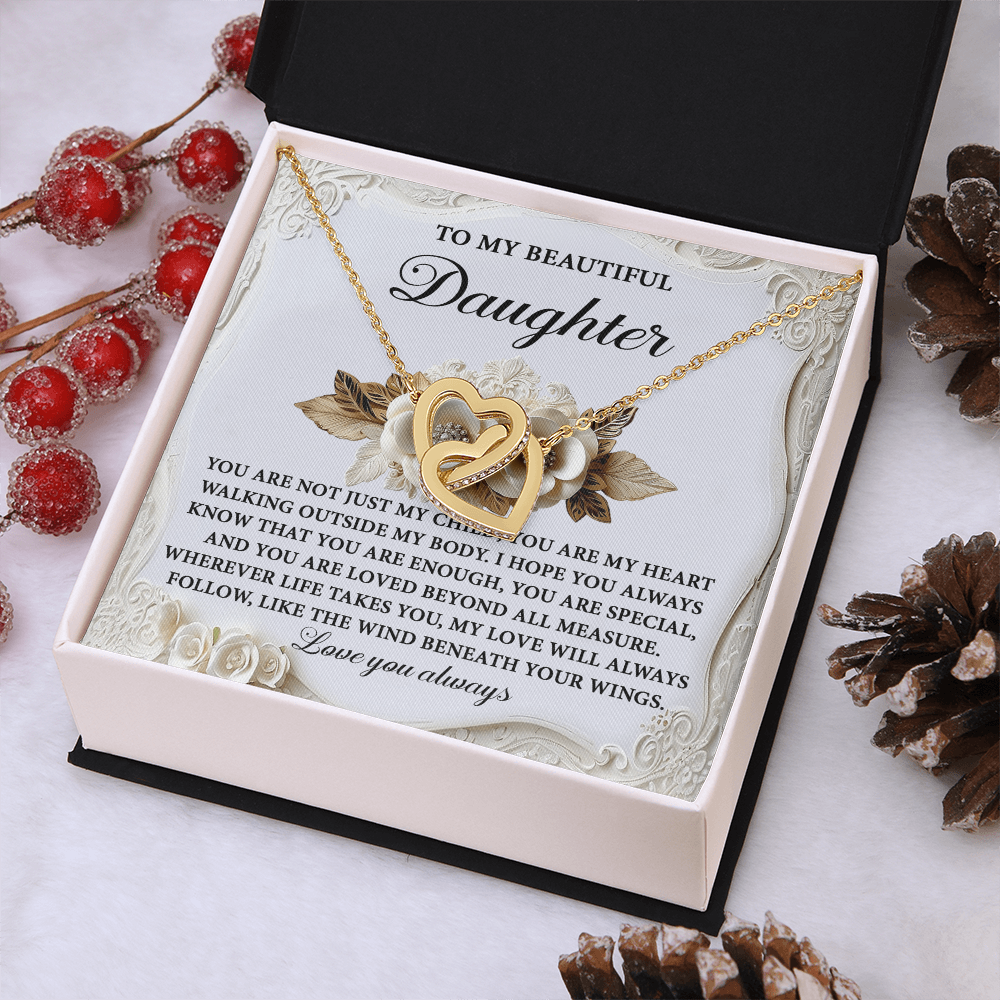 To My Beautiful Daughter Necklace, Birthday Card For Adult Daughter, Daughter Gift From Dad, Necklace For Daughter From Mom