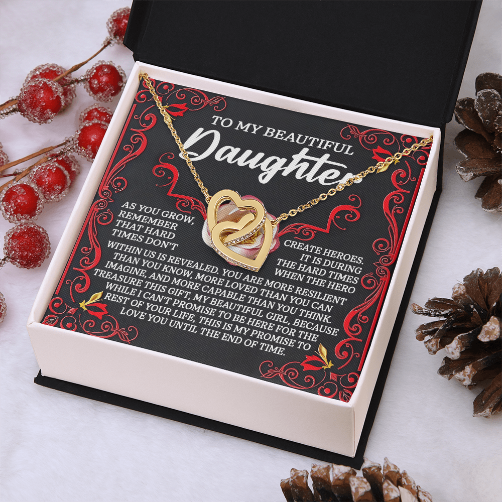 To My Beautiful Daughter Necklace, Jewelry For Daughter From Mom, Gift For Adult Daughter, Gift For My Daughter