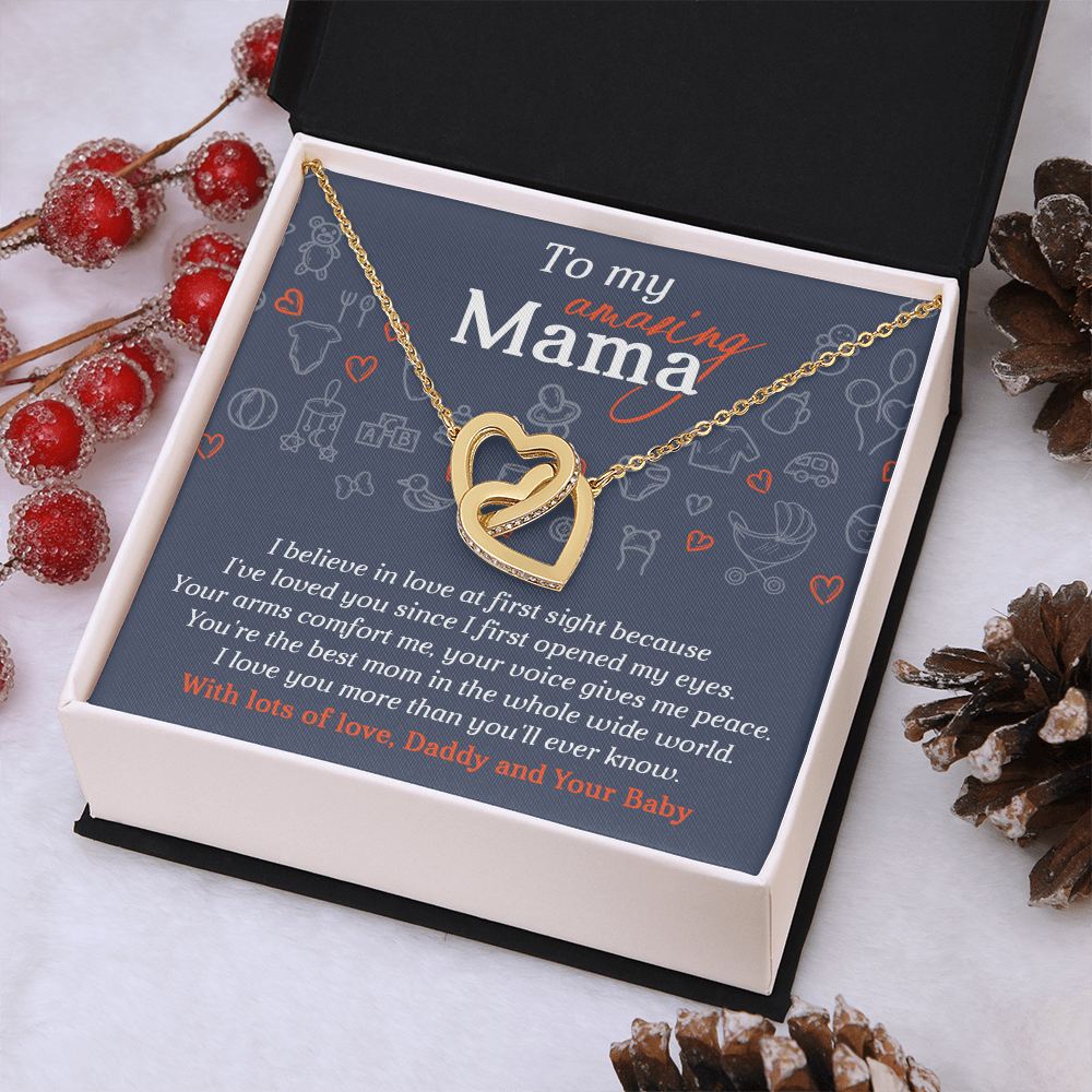To My Amazing Mama Necklace, To My Mom Necklace From Daddy And Your Baby, Gifts For Mom From Husband, Mom To Daughter Mothers Day Gift