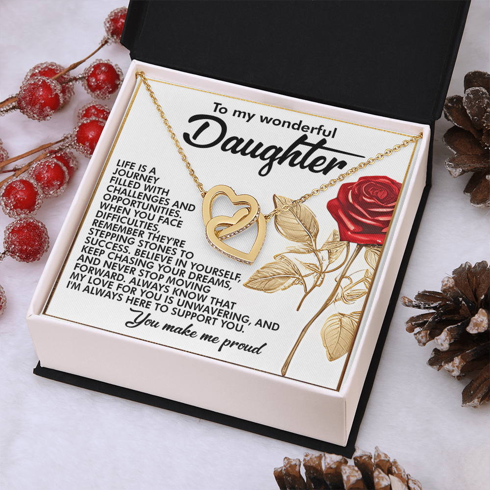 To My Wonderful Daughter Necklace, Gifts For Grown Daughter From Dad, Daughter Valentine Gift From Dad, Daughter Necklace From Parents
