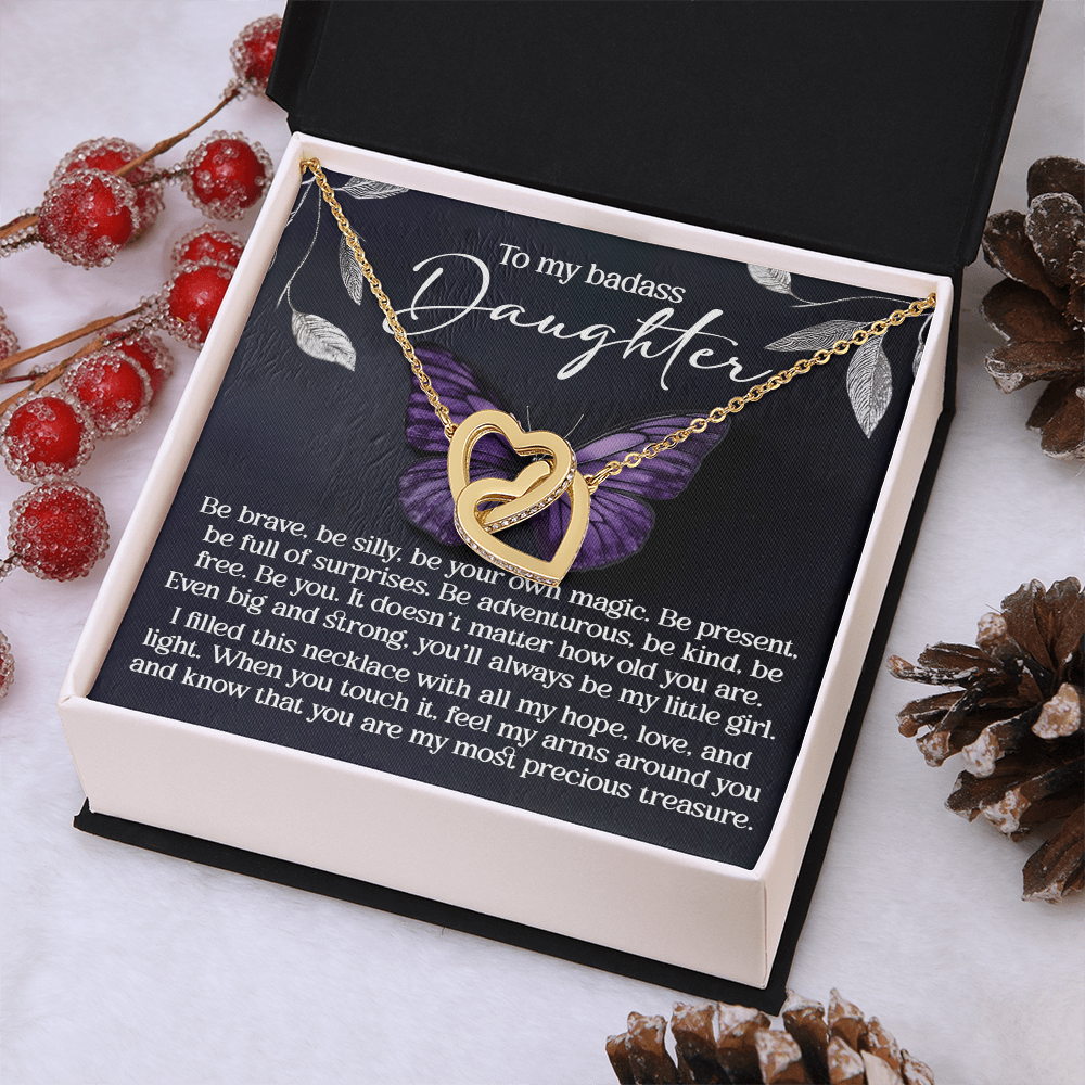 To My Badass Daughter Necklace, Necklace For My Daughter, Mom And Daughter Gifts, Necklaces For Daughter From Dad